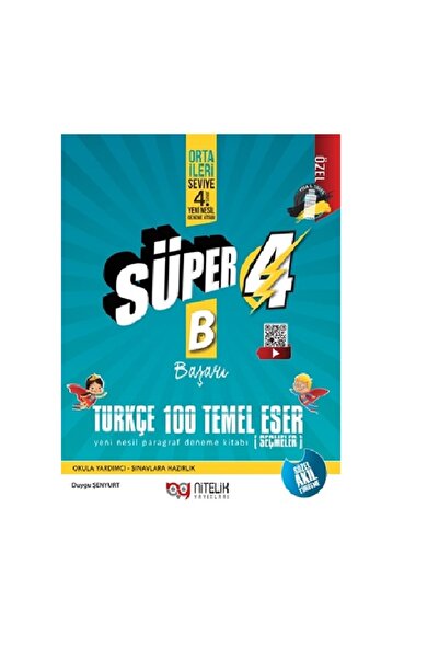 Nitelik Yayınları 4.Sınıf Süper 100 Temel Eser Paragraf Deneme (B) Yeni Nesil...