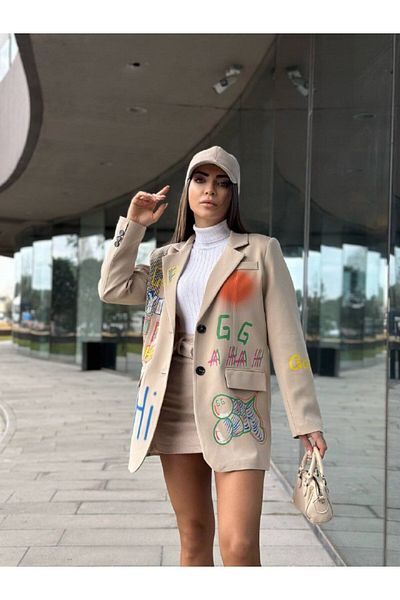 Lady Pixie Γυναικείο μπουφάν Oversize με στάμπα