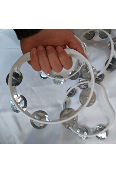 Aker Hediyelik Beyaz Tef Plastik Def Zilli Tef Kına Düğün Nikah Söz Nişan Isteme Tefleri 30 Adet