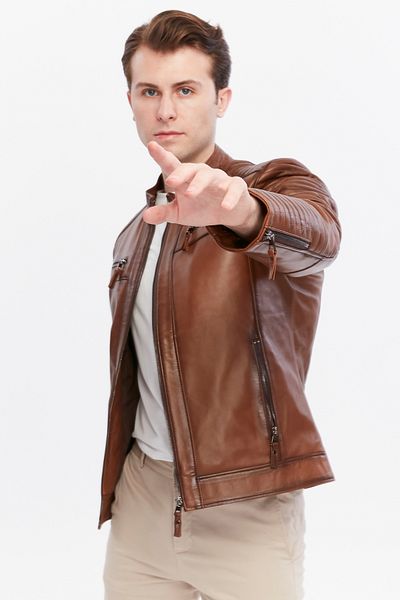 CE-YIL DERİ ÜRÜNLERİ Genuine Leather Sports Coat