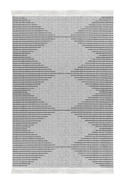 Dekoreko Digital 2-Piece Bath Mat Set Trend Felt Non-Slip Base Fringed Scandinavian Kay Gray