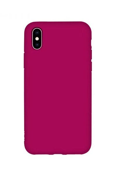 KVK PRİVACY غطاء حماية من السيليكون مخملي متوافق مع هاتف Iphone X/xs باللون الوردي الفوشيا