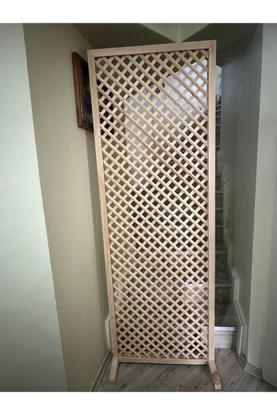 Yc Dekor Ahşap Paravan Ahşap Seperatör 60x200 Çerçeveli ve Ayaklı
