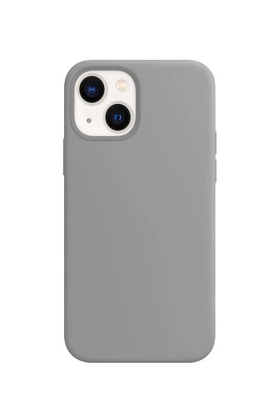 KVK PRİVACY Apple Iphone 13-14 Launch Case Silicone Cover with Velvet Inside Camera Upgraded Silicone Cover Gray
