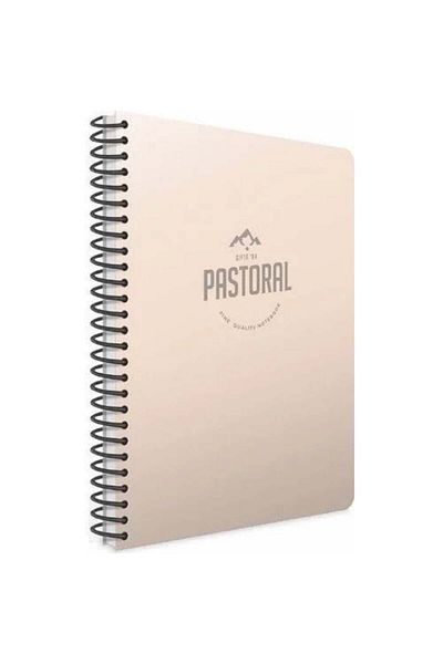 Gıpta Pastoral Spiral Beige Plastic Cover 120 Sheets A4 Lined Notebook
