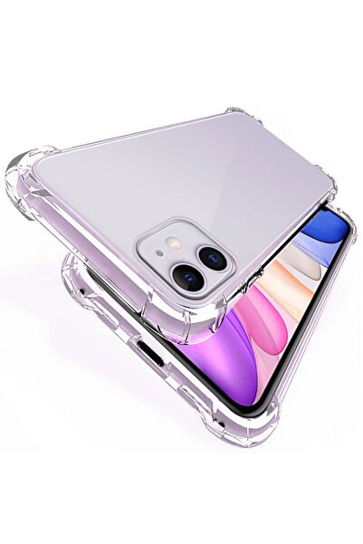 KVK PRİVACY Iphone 11 Uyumlu  Şeffaf Kılıf Airbag Antishock Köşeli Darbe Emic...
