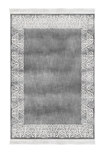 Dekoreko Digital 2-Piece Bath Mat Set Trend Felt Non-Slip Base Fringed Modern Sequoia Gray