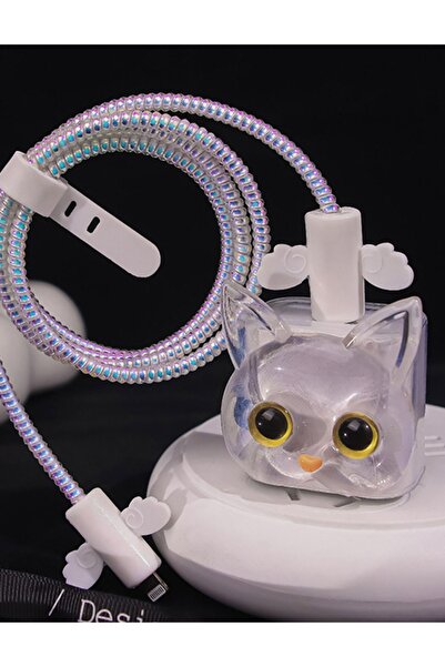 KVK PRİVACY 18W/20W/25W Uyumlu Şarj Kılıfı – Örme Kablo Toparlayıcı, Kablo Ko...