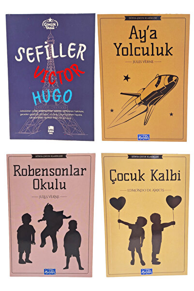 Parıltı Yayınları Dünya Klasikleri Sefiller-Ay'a Yolculuk-Robensonlar Okulu-Ç...
