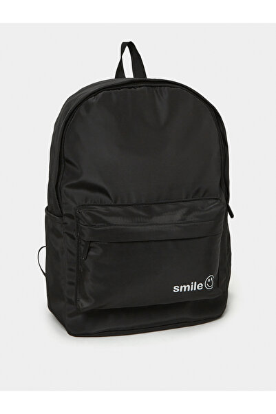 Styli حقيبة ظهر بجيب أمامي بطبعة ابتسامة