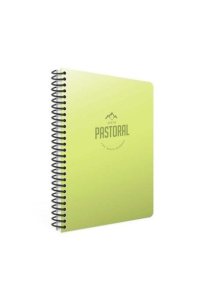 Gıpta Green Spiral Plastic Cover - 120 Sheets A4 Lined Pastoral Notebook