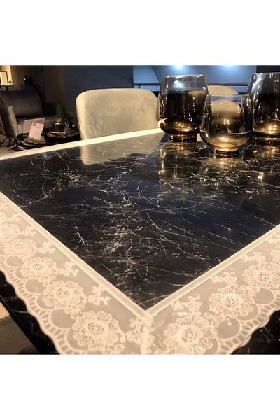 vexillum White Lace Thick Transparent PVC Tablecloth | Desk Pad | Protective Mica | Acetate Tablecloth | 1.2mm