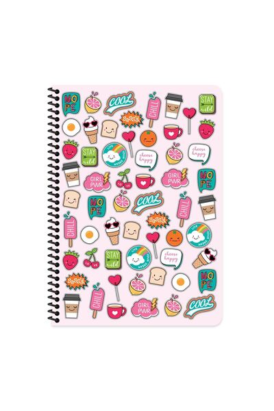 KESKİN COLOR Keskin Color Sweet Fun Spiralli Plastik Kapak 80 Yaprak A4 Çizgi...