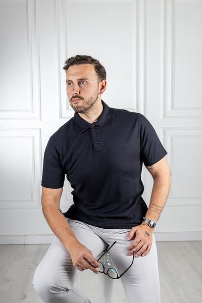 Sarar Tricou negru cu gât polo - Interviu Sarar