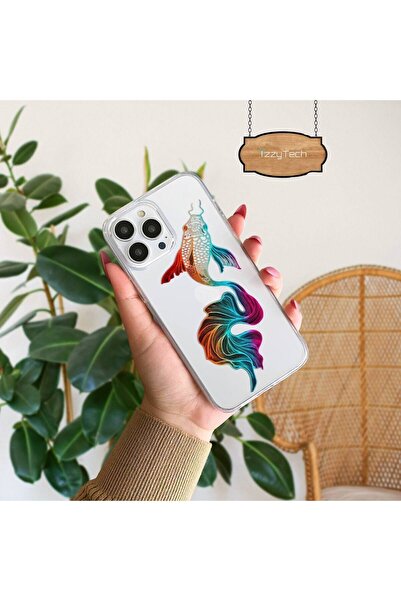 izzytech حافظة آيفون 12، حافظة متوافقة مع آيفون 12 برو، تصميم شفاف، نمط سمكة ...