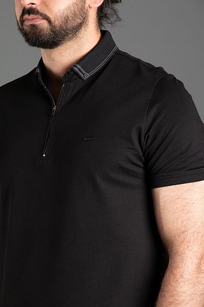ZEKİ ÖZER ΑΝΔΡΙΚΟ ΜΠΛΟΥΖΑΚΙ POLO ΜΑΥΡΟ με φερμουάρ