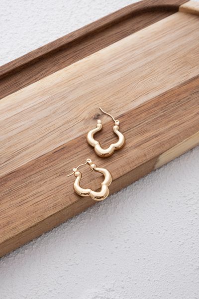 ByFlorya Jewelry 2.5cm Non-Tarnish Steel Clover Hoop Earrings Pipe