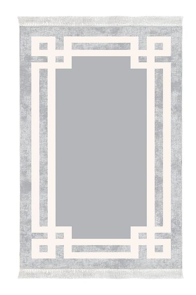 Dekoreko Digital 2-Piece Bath Mat Set Trend Felt Non-Slip Base Fringed Modern Landon Gray