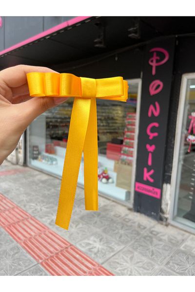 PONÇİK ACCESSORİES Automatic Buckle Satin Ribbon Bow