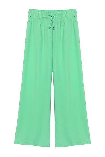 Quzu Green Loose Trousers - Elastic Waist