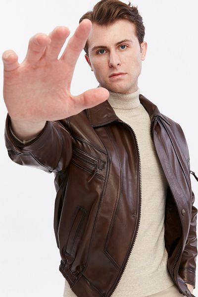 CE-YIL DERİ ÜRÜNLERİ Genuine Leather - Oversize Coat