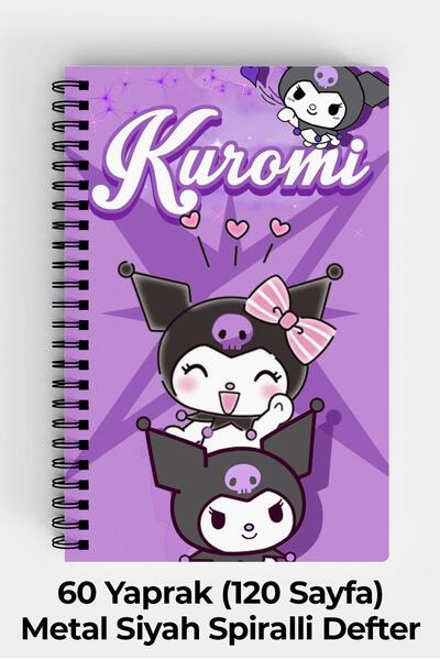 Anime Marketi Mor Kuromi Temalı A5 Spiralli Sert Kapak Defter 120 Yaprak