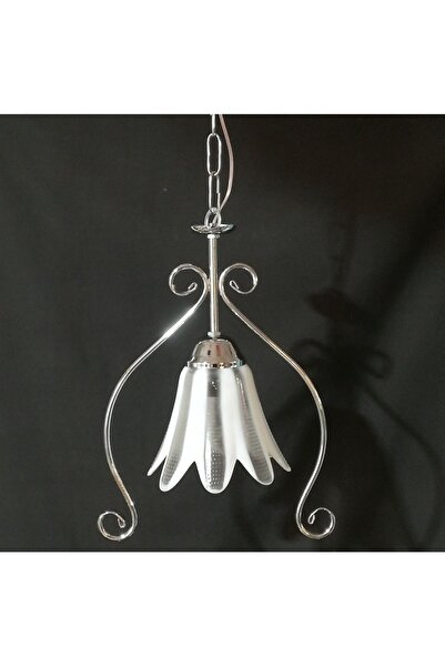 TEKAY AYDINLATMA KROM METAL İSKELET CAMLI AVİZE