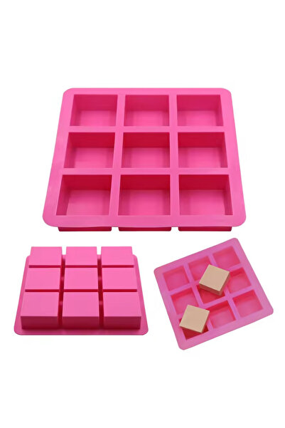 Getshopmini قالب كيك وصابون مربع مقاس 6 × 6 سم - قالب سيليكون للشوكولاتة والخبز