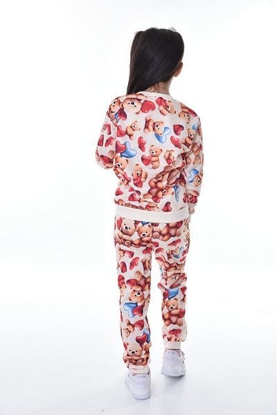 minitrends Teddy Bear Printed Top and Bottom Set for Girl