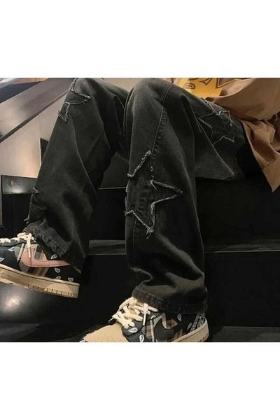 EMTAR Star Printed Pyramid Baggy Fit Jean