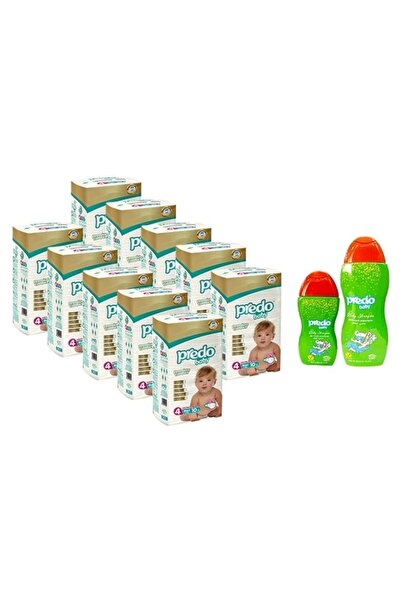 PREDO STANDART ÇOCUK BEZİ 4 NUMARA 10 LU 10 PAKET+ PREDO BEBE ŞAMPUANI 1 ADET 200 ML + PREDO BEBE ŞA