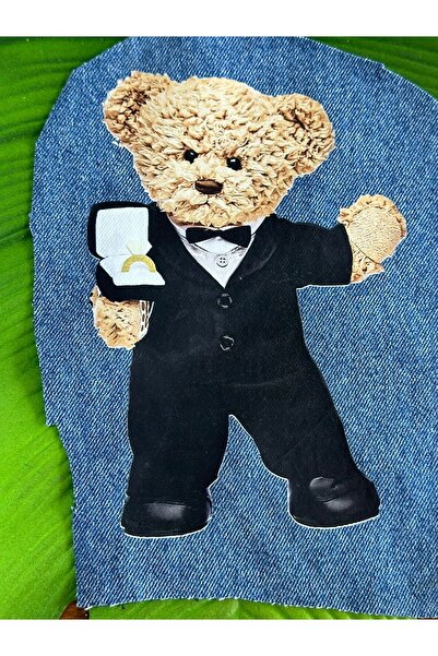 Gönülden Tasarım 20x14 cm Denim Medved Štampano Arma Šivaći Pribor