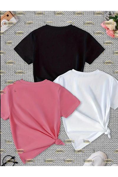 aynewmoda Комплект тениска и шорти с щампа на синя пеперуда