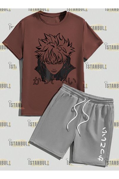 aynewmoda Asta - Black Clover Anime Printed T-shirt and Shorts Set