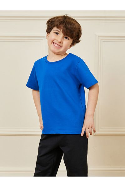 Styli Solid Round Neck T-Shirt & Jogger Set