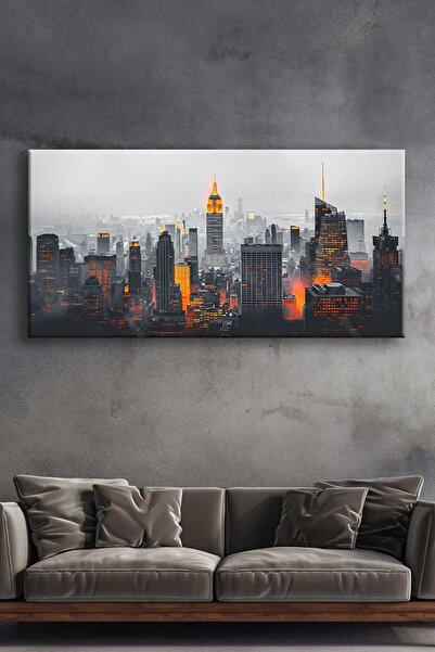 Voovart New York Şehir Manzarası Dekoratif Kanvas Tablo -VOOV2660