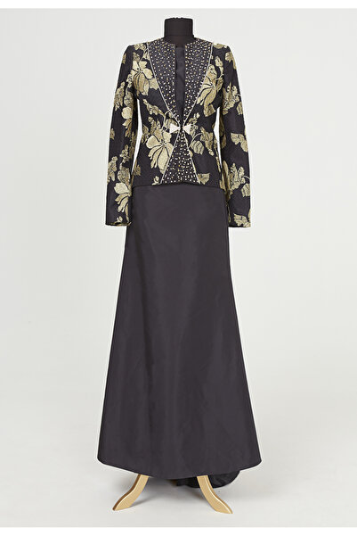 Setrms Gold Desenli Ceketli Abiye 151020