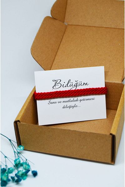 Bidüğüm Red Unisex Woven Friend Bracelet - Adjustable Size and Lasting Colors