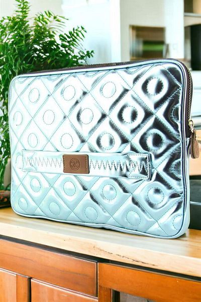 QUB CLUB Husă matlasată pentru laptop, unisex, albastră, compatibilă Macbook Air Pro de 14 inchi