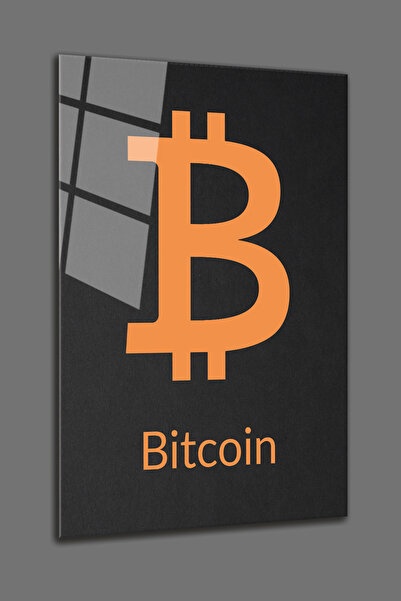 BV DEKOR Γυάλινος πίνακας ζωγραφικής με λογότυπο Bitcoin-4mm Άθραυστος πίνακα...
