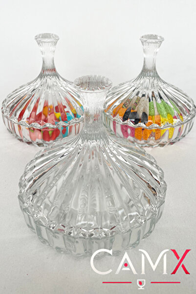 CamX Brasilia 3 ADET Hurmalık  Kristal Şık Tasarım Şekerlik