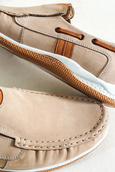 Deripabuc Genuine Leather Beige Nubuck Men's Leather Casual Shoes Mrd15-3004