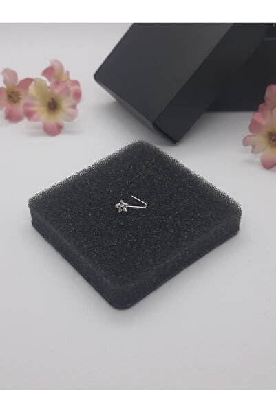 Set 925 Ayar Gümüş Deliksiz Sıkıştırmalı Zirkon Taşlı 'Yıldız' Hızma ( 4 mm )