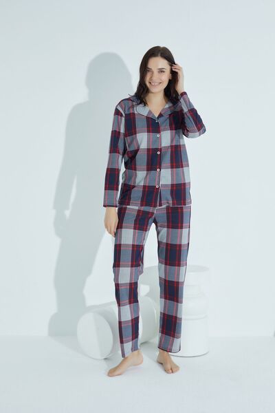 STRAWBERRY PAMUKLU DÜĞMELİ PİJAMA TAKIM