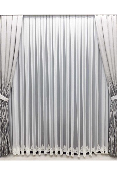 ISSA PERDE Desenli Tül Perde 1 E 3