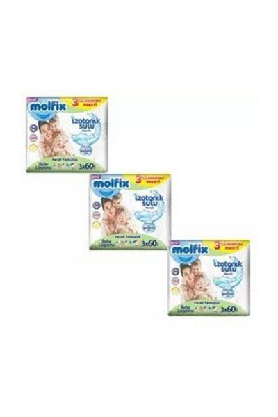 Molfix Isotonic Watery Fresh Cleaning Wet Wipes 3 X 60 X 3 Pack