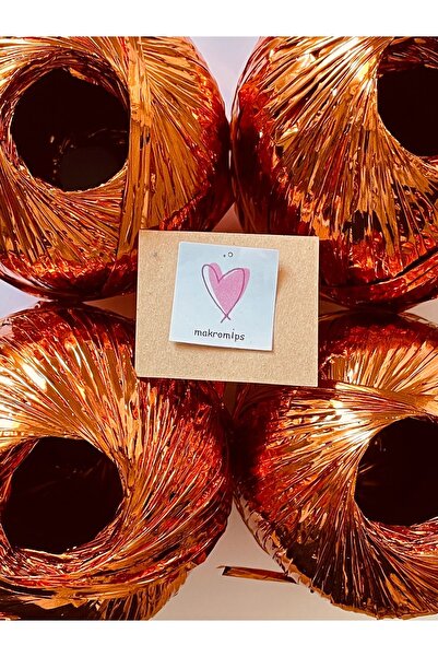 Makromİps Premium Metallic Paper - Shiny Evening Dress Polyester Bag and Hat Decorated Knitted Rope