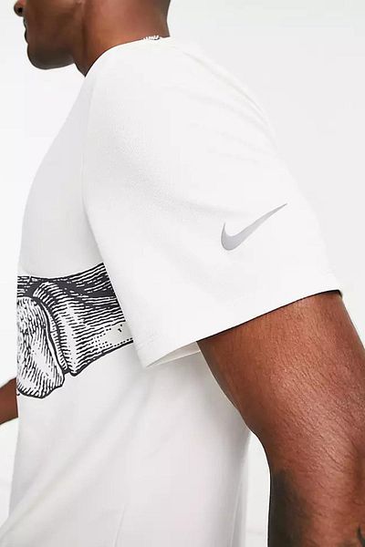 Nike Men's Sports T-shirt - Dri-Fit Run Division Miler, Off-White Color