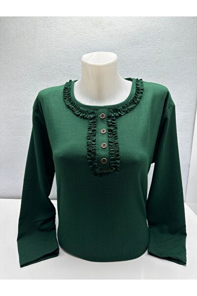 LÜKS MİRAYDA Lace Patterned - Regular Cut Mother Blouse with Gofra Fabric