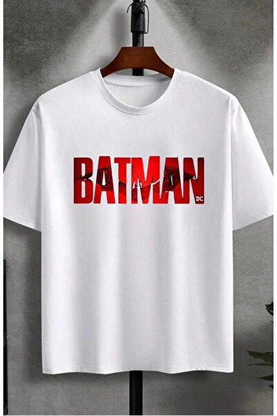 Massgai Tricou oversize din bumbac unisex imprimat Batman